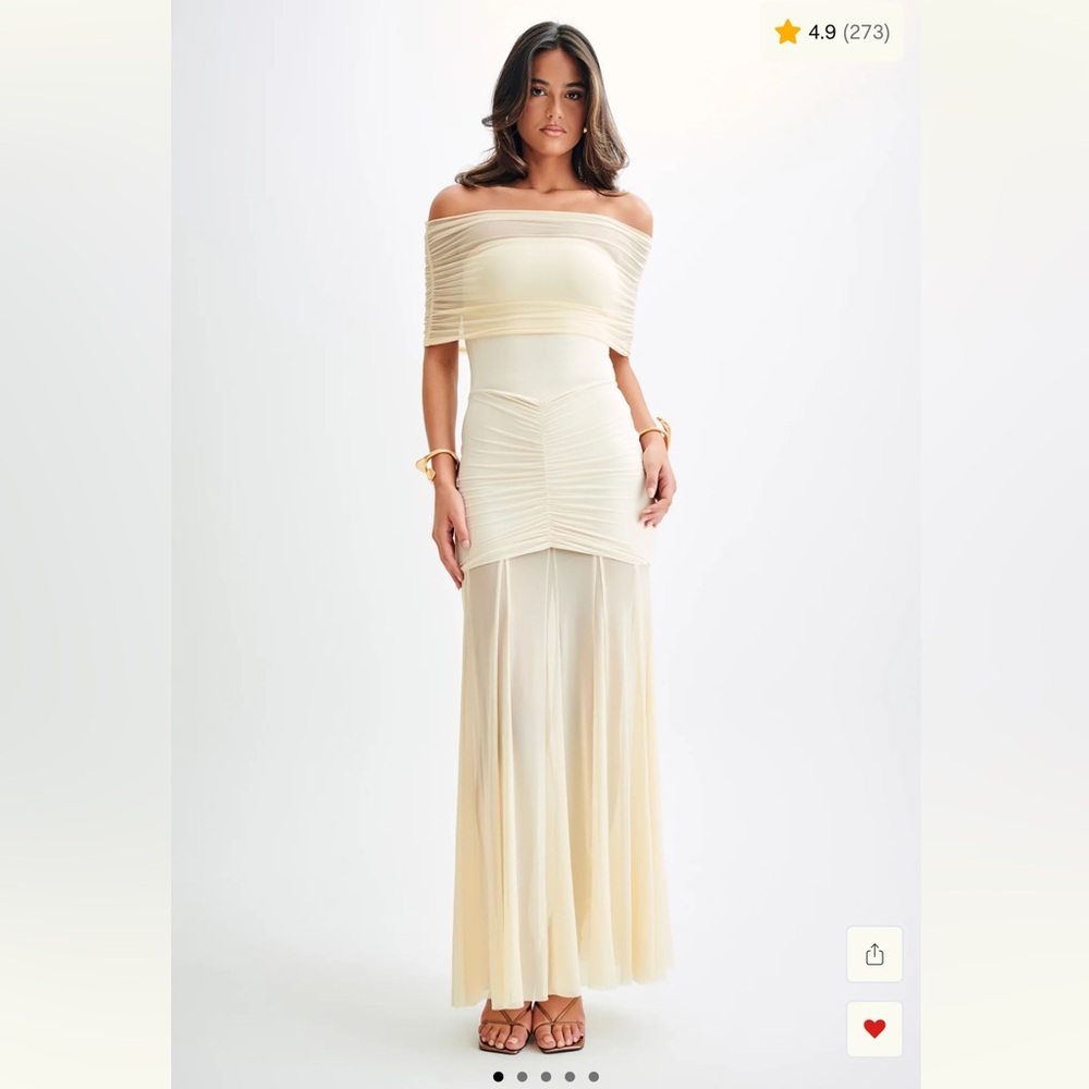 Caspian Mesh Off Shoulder Maxi Dress - Small